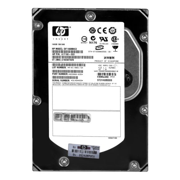 HP DF146BB6C2 146GB 3.5" 3G SAS 15K 417190-003