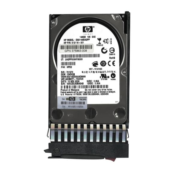 HP DG0146BAQPP 146GB 10K SAS 2.5" 512116-001