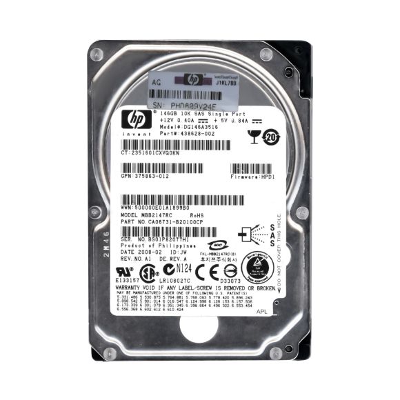 HP DG146A3516 146GB 10K SAS 2.5 375863-012