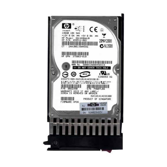 HP 459512-002 432320-001 146GB 10K 16MB SAS 2.5'' DG146BAAJB