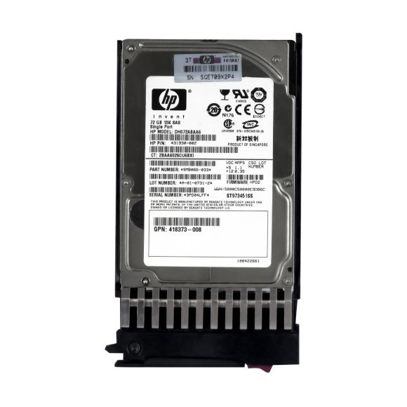 HP DH072ABAA6 72GB 431930-002 2.5" SFF 3G SAS 15K RPM