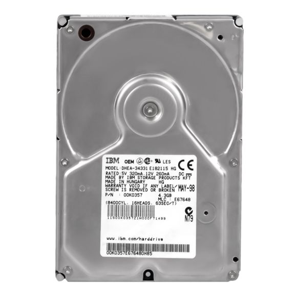 HDD IBM DHEA-34331 4.3GB 5.4K ATA 3.5'' 00K0357