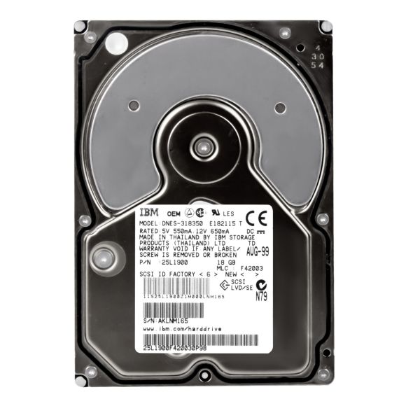 HDD IBM DNES-318350 P/N: 25L1900 18GB SCSI 68-PIN 7.2K