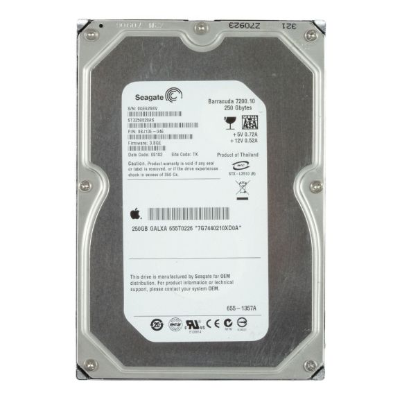 APPLE 655-1357A ﻿250GB 7.2K 8MB SATA II 3.5'' ST3250820AS