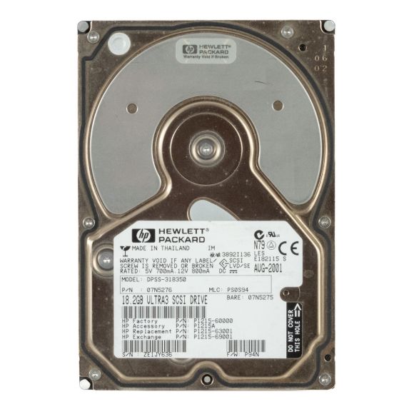 HP P1215A P1215-60000 18.2GB 7.2K 4MB SCSI U160 3.5'' DPSS-318350