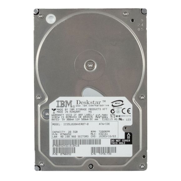 DELL 001FNM 07N7402 20GB 7.2K 2MB ATA 3.5'' IC35L020AVER07-0