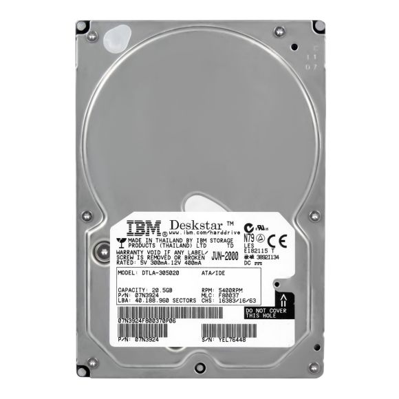 IBM 07N3924 20.5GB 5400RPM DTLA-305020 3.5