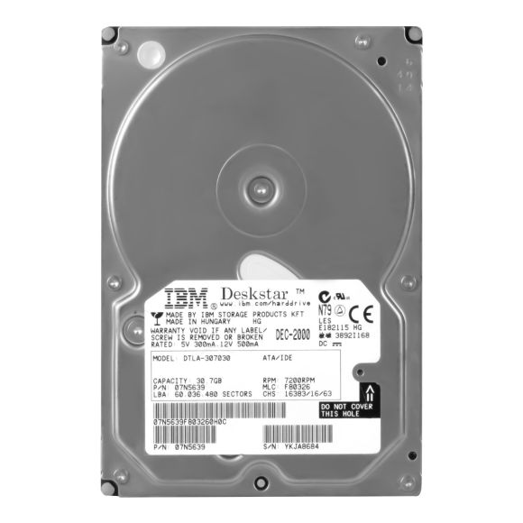 IBM 07N5639 30.7GB 7.2K 2MB ATA 3.5'' DTLA-307030