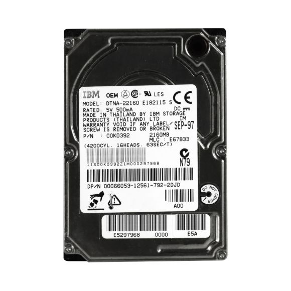 DELL 00066053 00K0392 2.1GB 4K ATA 2.5'' DTNA-22160