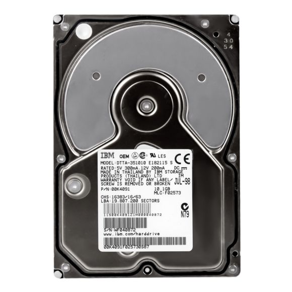 IBM 00K4091 10GB 5.4K ATA 3.5'' DTTA-351010