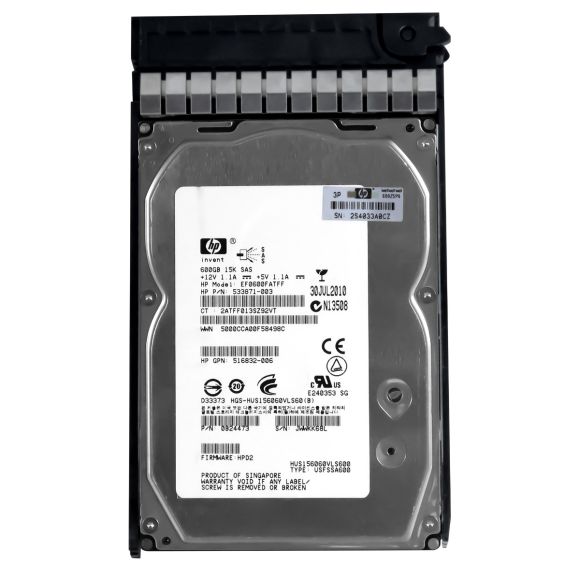 HP 600GB 533871-003 15K 64MB SAS-2 3.5'' EF0600FATFF