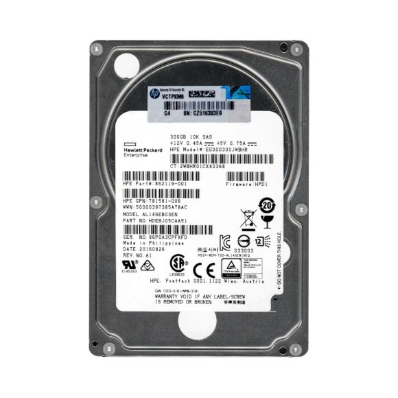 HP 862119-001 300GB 10K 128MB SAS-3 2.5'' EG000300JWBHR