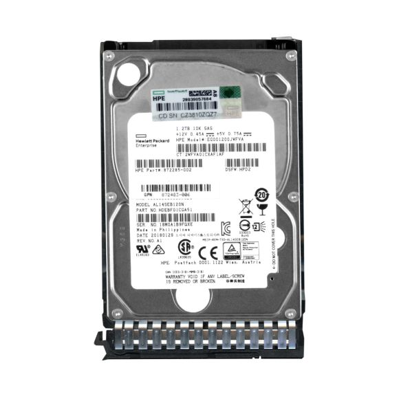 HP 872285-002 1.2TB 10K 128MB SAS-3 2.5'' EG001200JWFVA