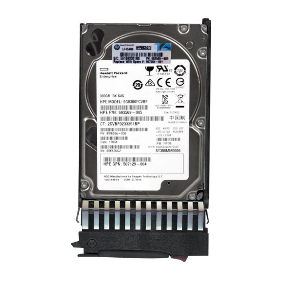 HP 693569-005 507284-001 300GB 10K 64MB SAS-2 2.5'' EG0300FCVBF