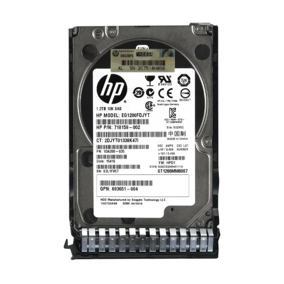 HP 718159-002 1.2TB SAS-2 10K 64MB 2.5'' EG1200FDJYT