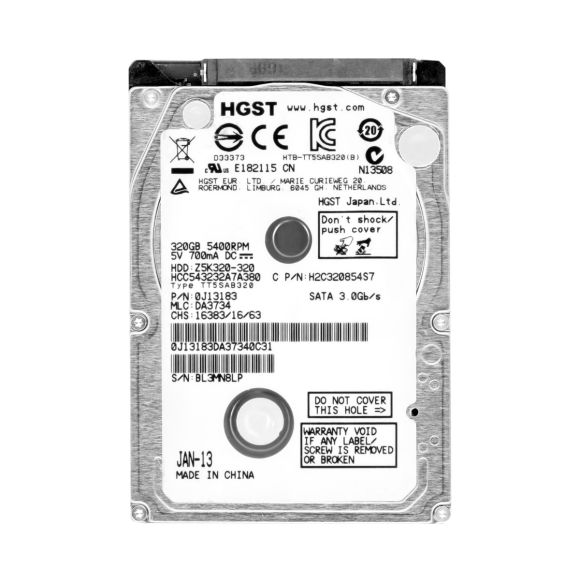 HGST CinemaStar Z5K320 320GB 5.4K 8MB SATA II 2.5'' HCC543232A7A380