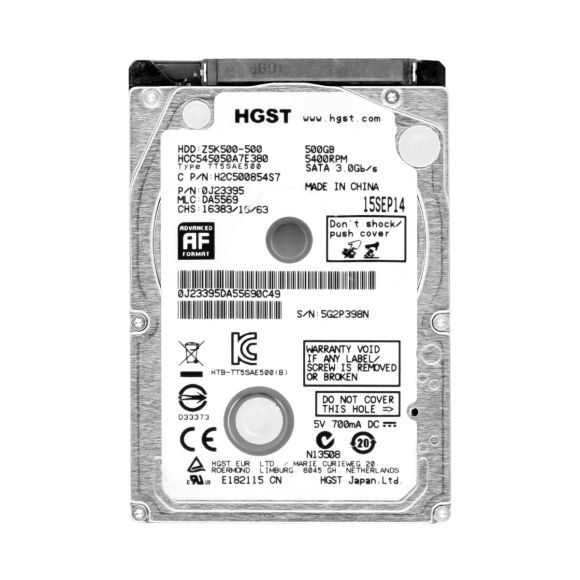 HGST CinemaStar Z5K500 500GB 5.4K 8MB SATA II 2.5'' HCC545050A7E380