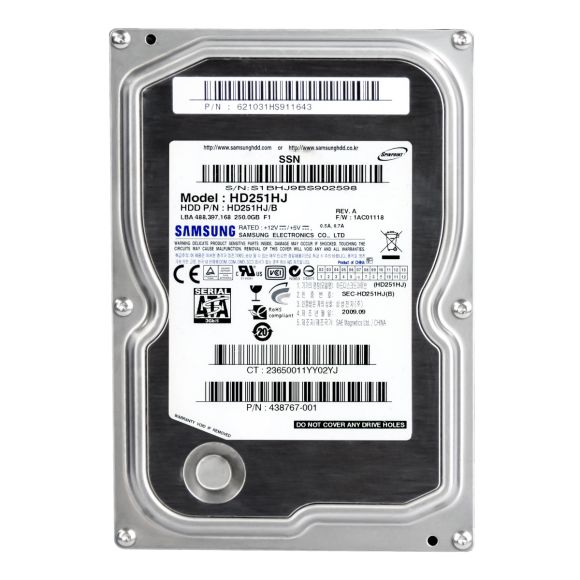 SAMSUNG Spinpoint F1 250GB 7.2K 8MB SATA II 3.5'' HD251HJ