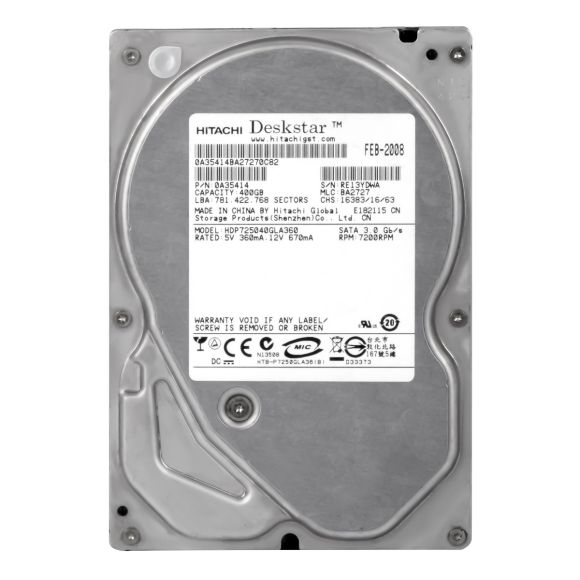 HITACHI DeskStar P7K500 400GB 7.2K 16MB SATA II 3.5'' HDP725040GLA360