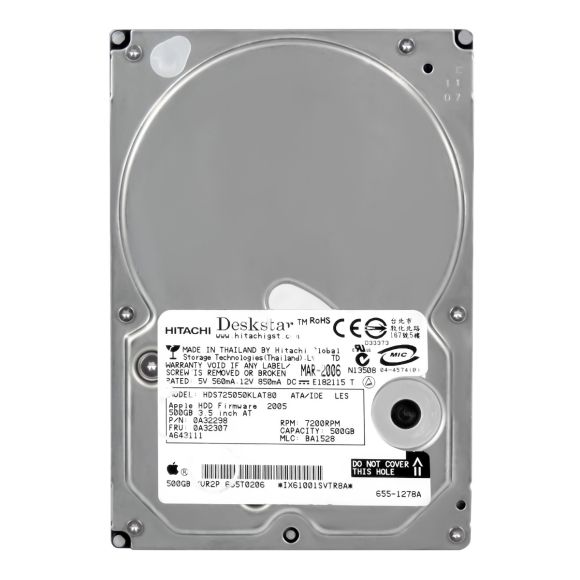 DYSK IDE HITACHI 500GB 7.2k 3.5'' HDS725050KLAT80