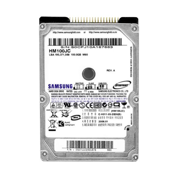 SAMSUNG SpinPoint M60 100GB 8MB 5.4K ATA 2.5'' HM100JC