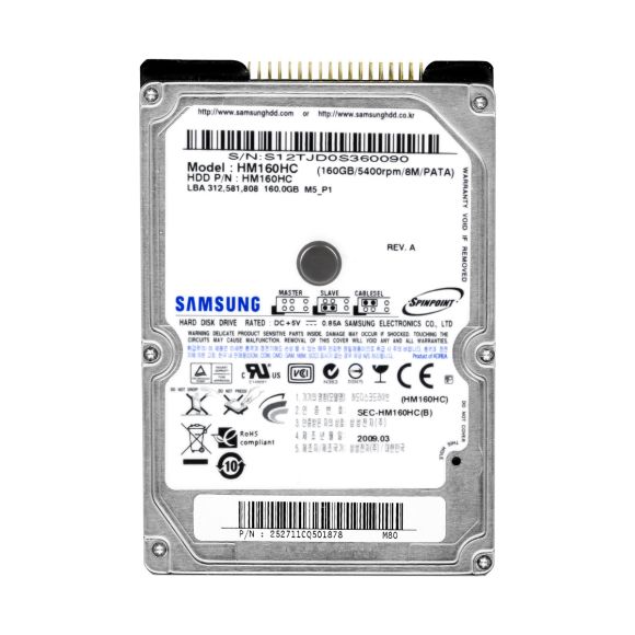 SAMSUNG SpinPoint M5 160GB ATA 5.4K 8MB 2.5'' HM160HC