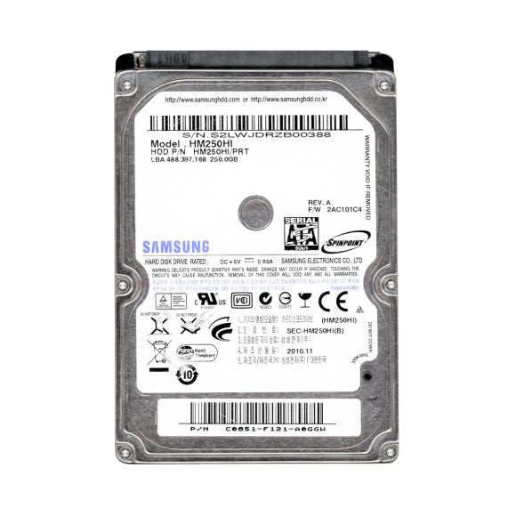 SAMSUNG SpinPoint M7 250GB SATA II 5.4K 8MB 2.5'' HM250HI