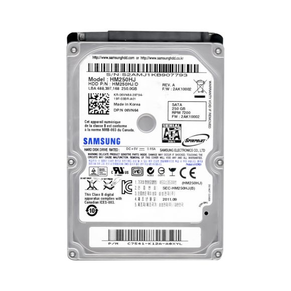 SAMSUNG SpinPoint MP4 250GB 7.2K 16MB SATA II 2.5'' HM250HJ