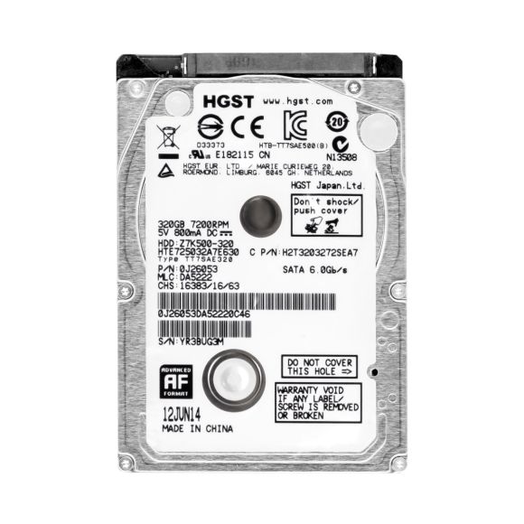 HGST TravelStar Z7K500 320GB 7.2K 32MB SATA III 2.5'' HTE725032A7E630