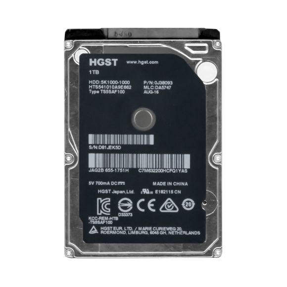 HGST TravelStar 5K1000 1TB 5.4K 8MB SATA III 2.5'' HTS541010A9E662