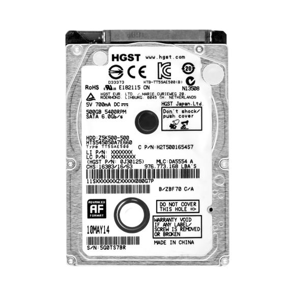 HGST TravelStar Z5K500 500GB 5.4K 8MB SATA III 2.5'' HTS545050A7E660