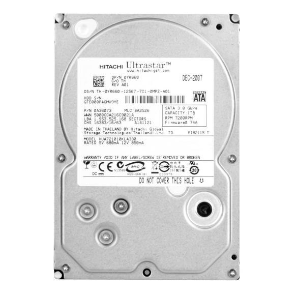 DYSK DELL 0YR660 1TB SATA 3G 7.2k 3.5" HUA721010KLA330