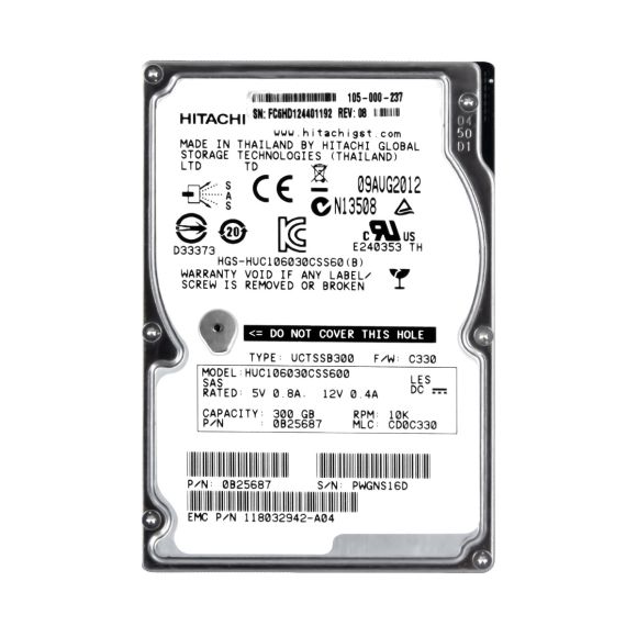 EMC 118032942-A04 300GB 10K 64MB SAS-2 2.5'' HUC109030CSS600