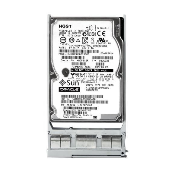 SUN 542-0287-01 600GB 10K 64MB SAS-2 2.5'' H109060SESUN600G