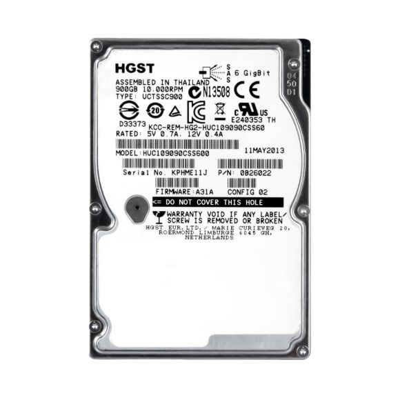 HGST 900GB 6G SAS 10k 64MB 2.5" HUC109090CSS600