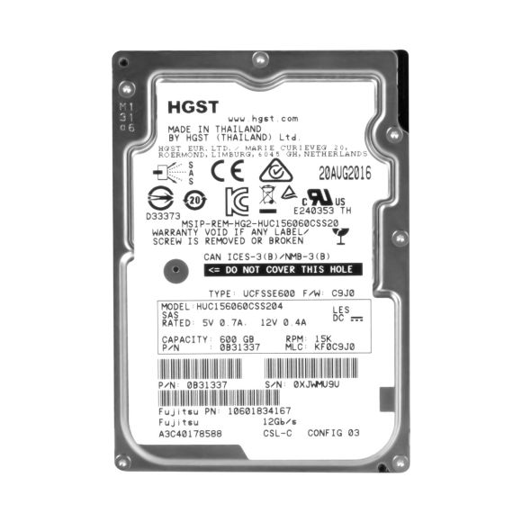 FUJITSU A3C40178588 600GB 15K 128MB SAS-3 2.5'' HUC156060CSS204