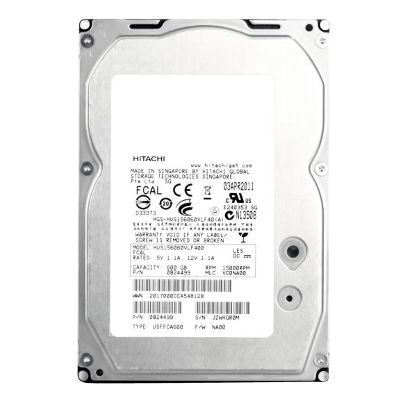 HGST HUS156060VLF400 600GB FC 15K 4G 3.5" 0B24478