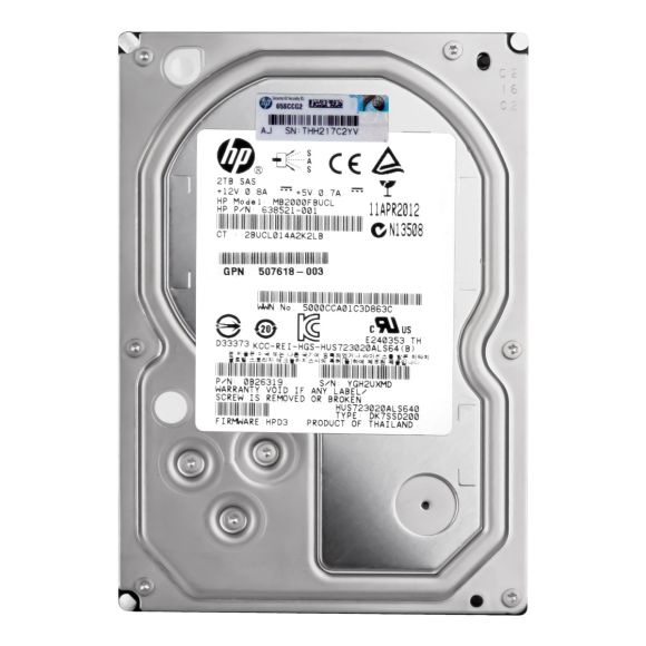 HGST HUS723020ALS640 2TB 7.2k SAS 6G 3.5'' 0B26312