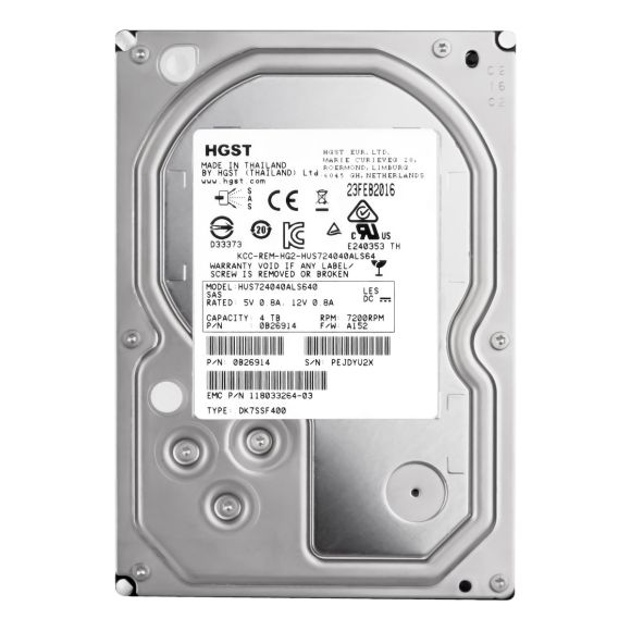 EMC 118033264-03 4TB 7.2K 64MB SAS-2 3.5'' HUS724040ALS640