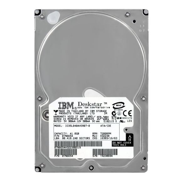 HDD IBM IC35L040AVER07-0 40GB ATA 7200RPM  3.5'' 07N6654