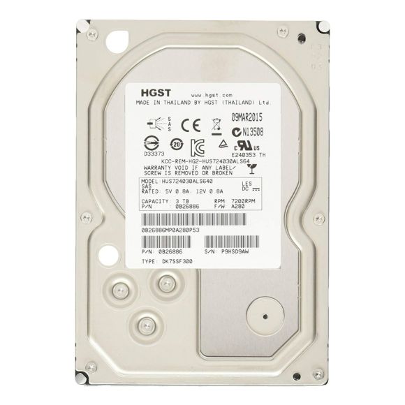 HGST UltraStar 7K4000 3TB 7.2K 64MB SAS-2 3.5'' HUS724030ALS640