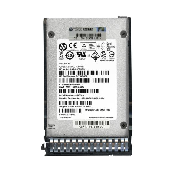 HP 767896-001 768268-001 400GB MLC SAS-2 2.5'' LN0400FEHDB