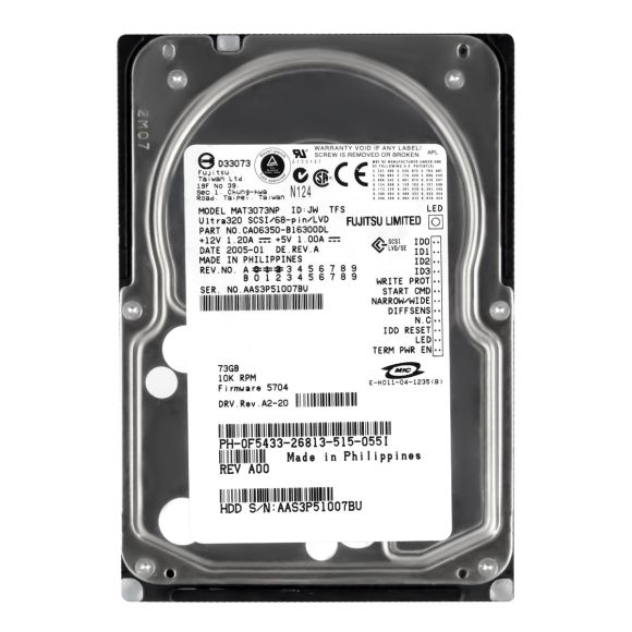 DELL 0F5433 73GB 10.000 RPM SCSI 3.5 MAT3073NP