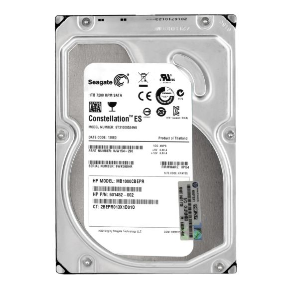 HP MB1000CBEPR 1 TB SATA 7.2K 3.5" 601452-002