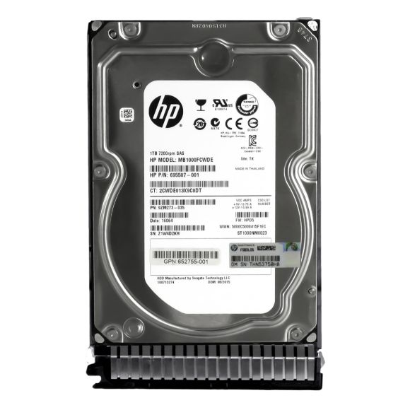 HP 695507-001 653947-001 1TB 7.2K 128MB SAS-2 3.5'' MB1000FCWDE