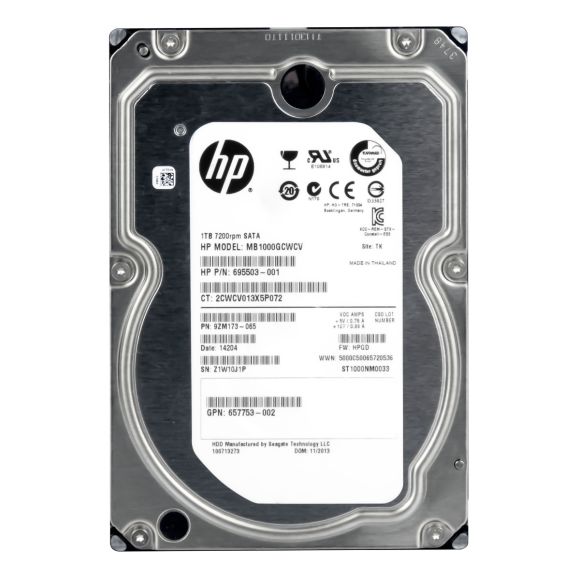 HP 695503-001 1TB 7.2K 128MB SATA III 3.5'' MB1000GCWCV