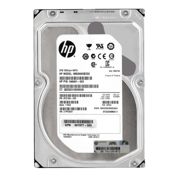 HP MB2000EBZQC 2TB 3G 7.2K SAS 3.5" 611953-001