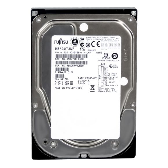 HDD FUJITSU MBA3073NP 73GB 15K U320 SCSI 68P 3.5"