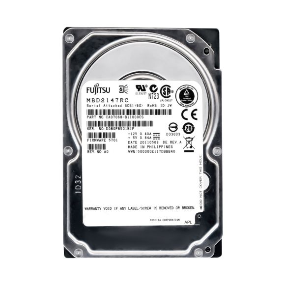 FUJITSU MBD2147RC SAS 147GB 10k RPM 2.5"