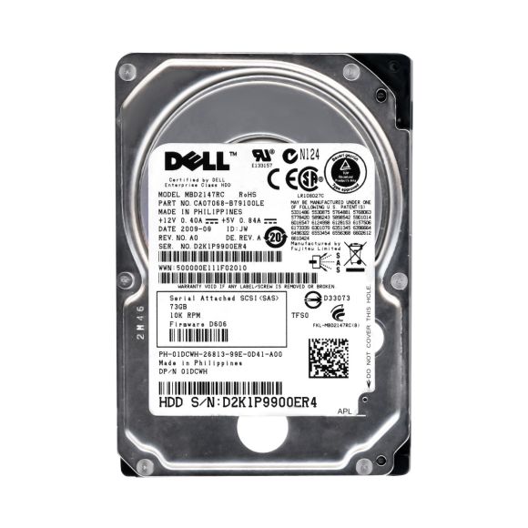 DELL 01DCWH 73GB 10K 8MB SAS 2.5'' MBD2147RC